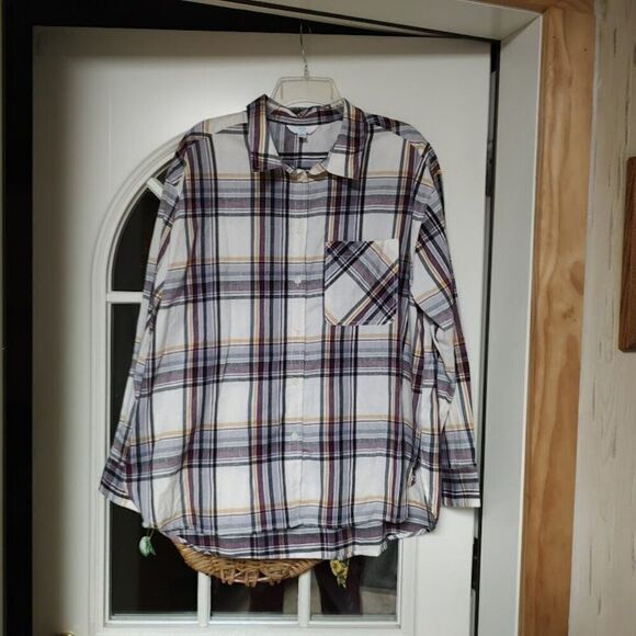Time And Tru Multi-Color Plaid Long Sleeve Button Down Shirt Size Women's XL - Picture 1 of 2